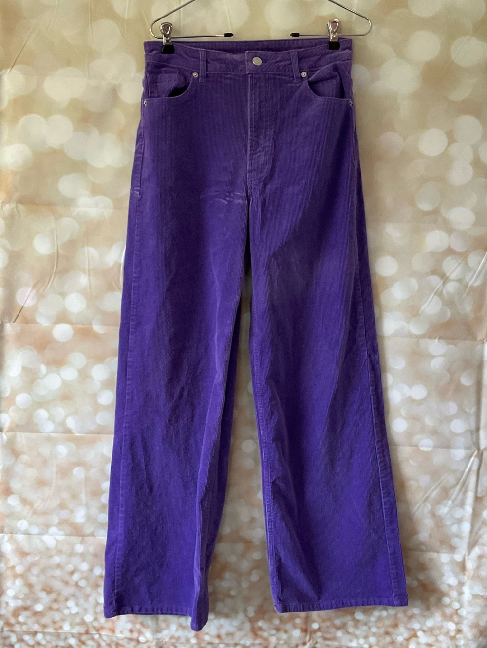 Divided Purple Corduroy Wide Leg Pants